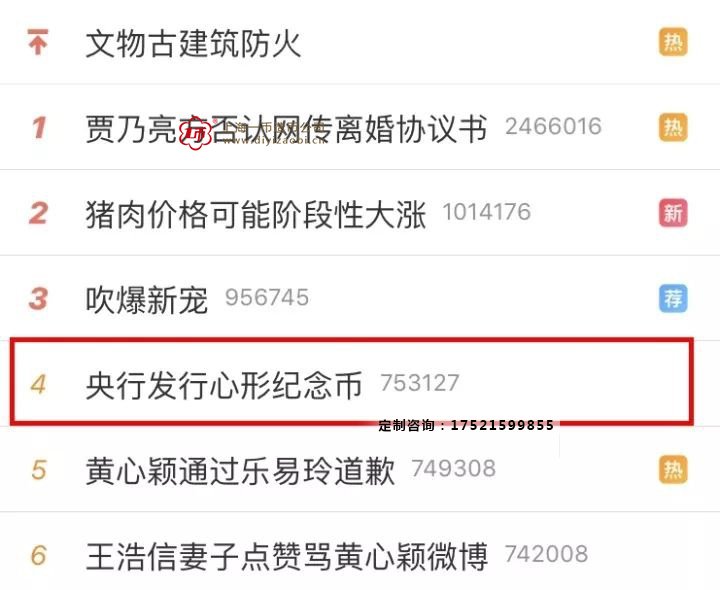 央行心形紀念（niàn）章微博熱搜排行榜（bǎng）